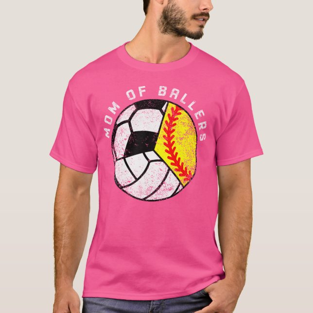 T-shirt Maman De Ballers Drôle Soigné Volley-Ball Soccer M (Devant)