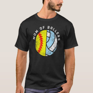 T-shirt Maman De Ballers Softball Volleyball Maman