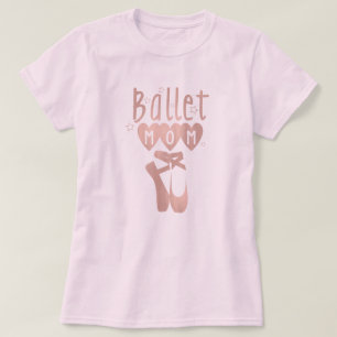 T-shirt Maman de ballet Rose Gold Pink Etoiles & Coeurs