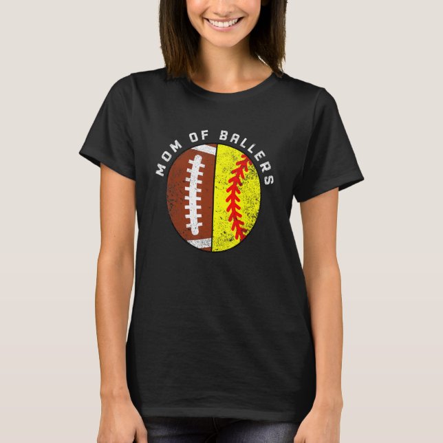 T-shirt Maman De Ballon Football Softball Maman (Devant)