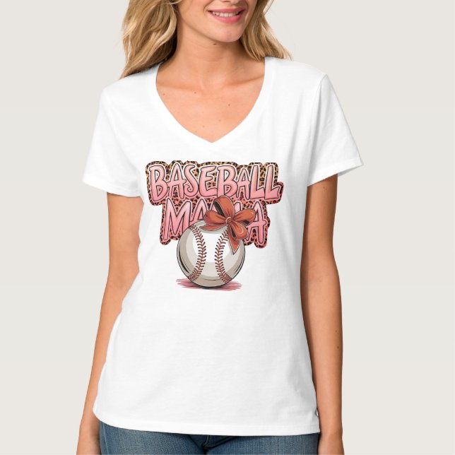 T-shirt Maman de baseball (Devant)