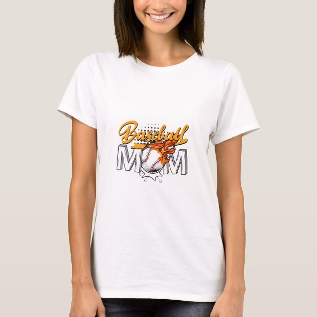 T-shirt Maman de baseball (Devant)
