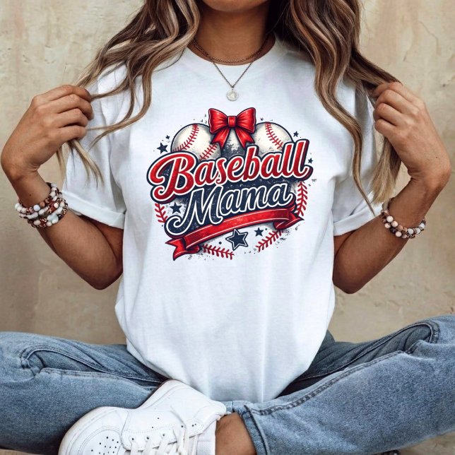 T-shirt Maman de baseball Coquette Bow Rétro Match de la j (Créateur téléchargé)