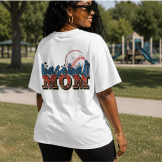 T-shirt Maman de baseball de style rétro vintage, photo du