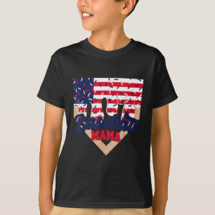 T-shirt Maman de baseball du 4 juillet Glace qui coule Mam