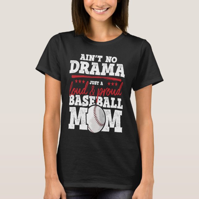 T-shirt Maman de baseball forte et fière (Devant)
