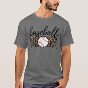 T-shirt Maman de baseball Leopard Funny Softball Maman's D