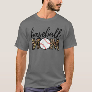 T-shirt Maman de baseball Leopard Funny Softball Maman's D