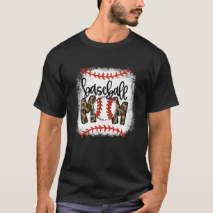 T-shirt Maman de baseball Leopard Funny Softball Maman's D