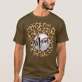 T-shirt Maman de baseball Leopard Softball Mama Fête des M