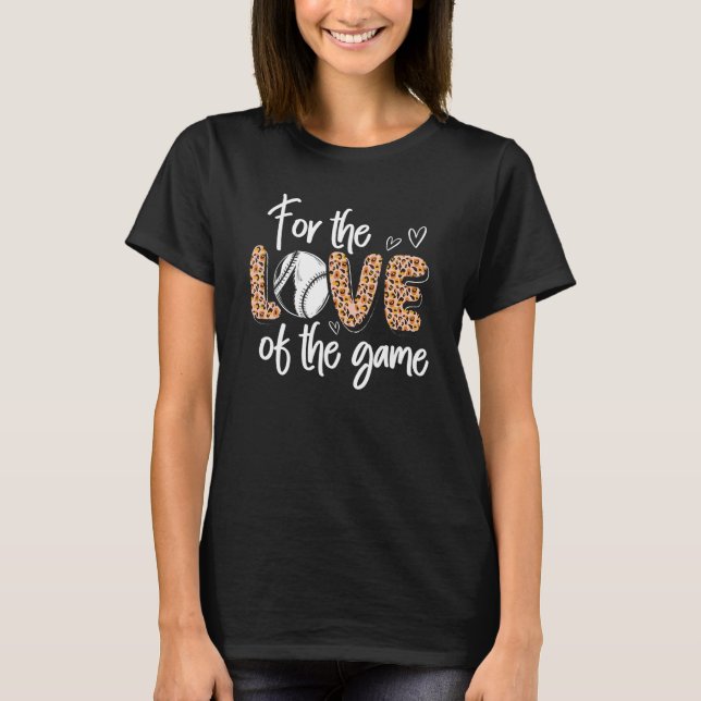 T-shirt Maman de baseball motif léopard guépard de basebal (Devant)
