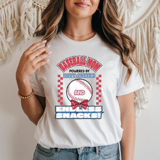 T-shirt Maman de baseball Powered by Love and Cheers