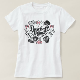 T-shirt maman de baseball rose adorable - Élégant