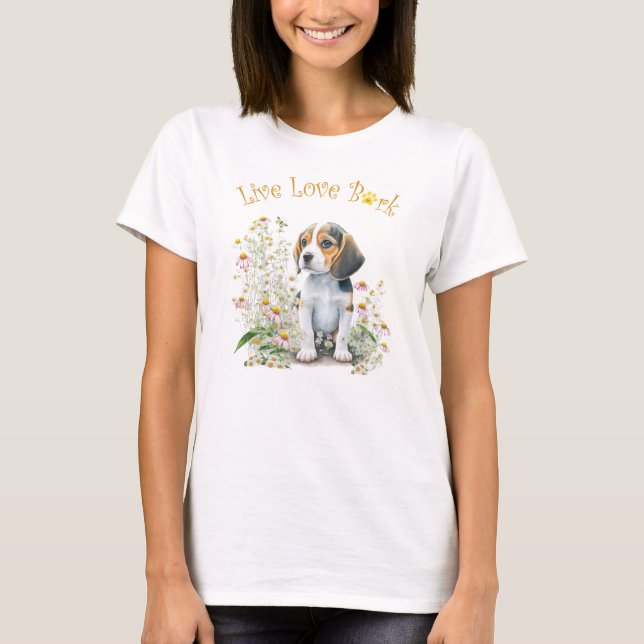 T-shirt Maman de Beagle Floral (Devant)