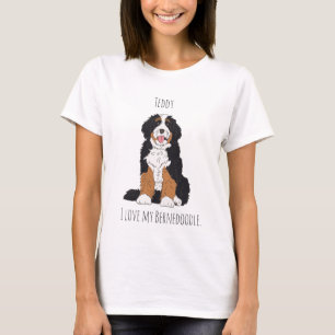 T-shirt Maman de Bernedoodle Personnalisée avec Nom Person