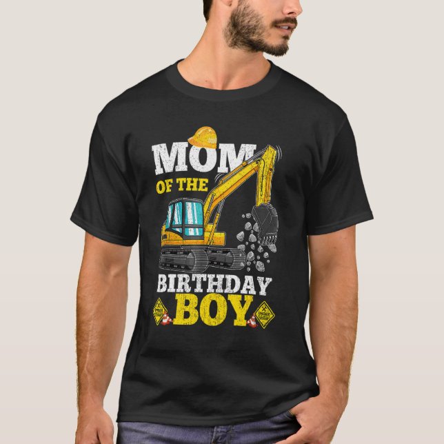 T-shirt Maman De Birthday Boy Construction Anniversaire Ex (Devant)