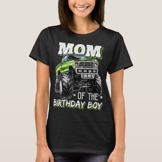 T-shirt Maman de Birthday Boy Monster Truck Anniversaire N (Devant)