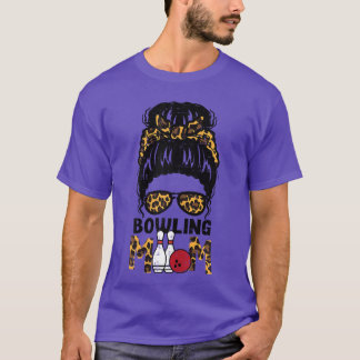T-shirt Maman de bowling chignon désordonné amusant famill