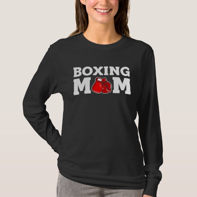 T-shirt Maman de boxe fière  Soutenir la mère (Devant)