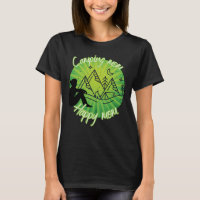 Maman de camping - maman heureuse, tee cercle vert