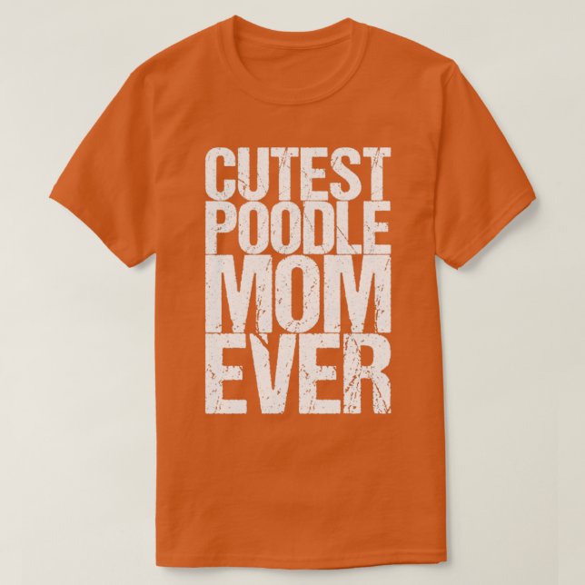 T-shirt Maman de caniche cousue jamais (Design devant)