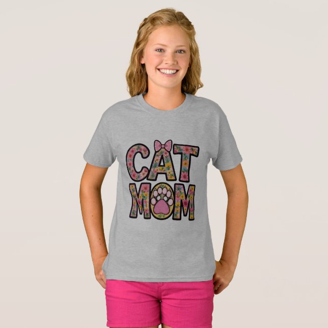 T-shirt Maman de chat (Devant entier)