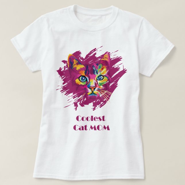 T-shirt Maman de chat cool (Design devant)