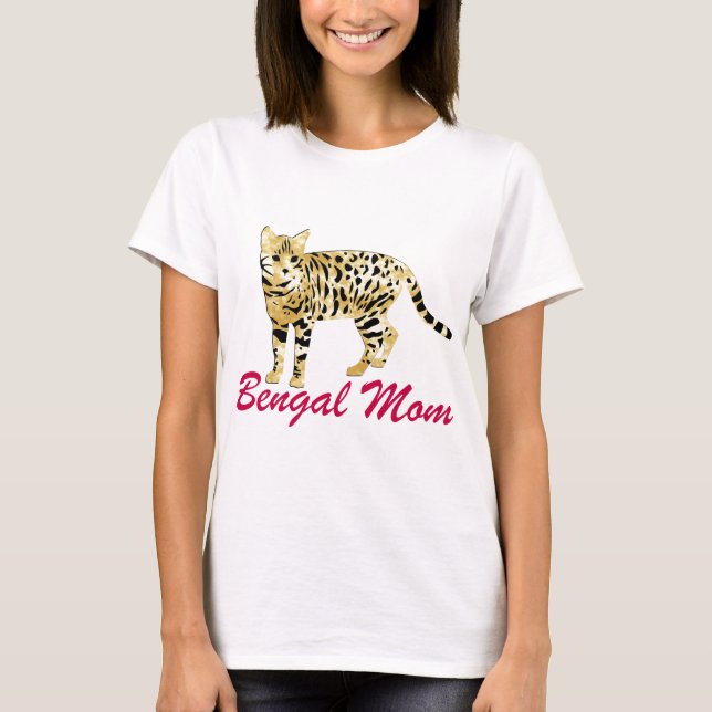 T-shirt Maman de chat du Bengale (Devant)