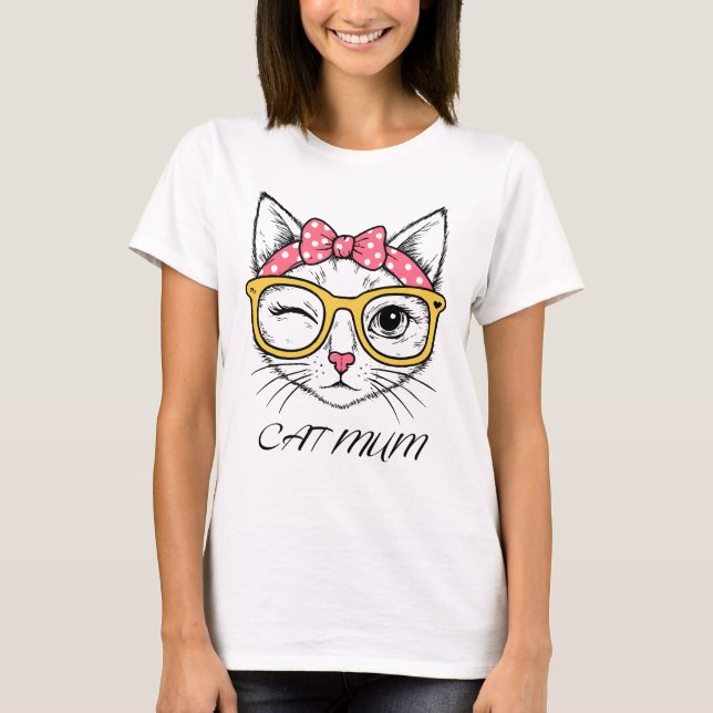 T-shirt Maman de chat féminin (Devant)