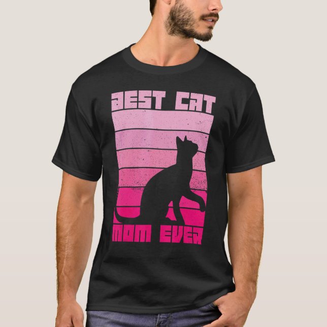 T-shirt Maman de chat la plus mignonne Maman de chat la pl (Devant)