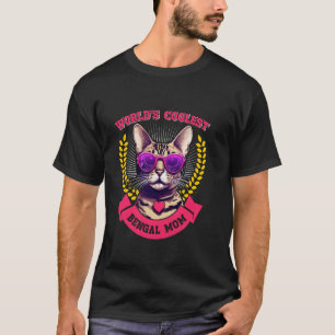 T-shirt Maman de chat MONDE LE PLUS GENIAL MAMAN BENGALE D