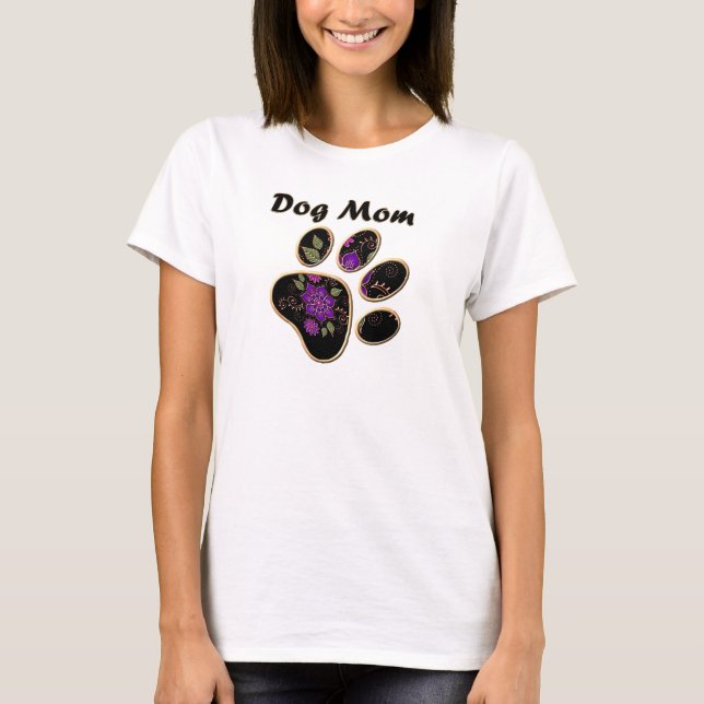 T-shirt Maman de chien avec Paw (Devant)