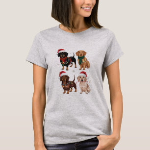 T-shirt Maman de chien de Noël Teckel Amoureuse Cadeau de