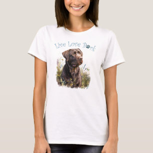 T-shirt Maman de Chien Lab au Chocolat Floral
