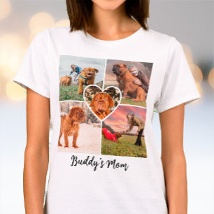 T-shirt Maman de chien moderne Collage de photos de chien