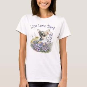 T-shirt Maman de Chihuahua Floral