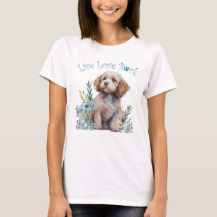 T-shirt Maman de Cockapoo Fleurie
