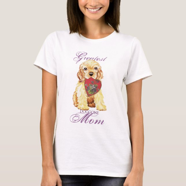 T-shirt Maman de coeur de cocker (Devant)