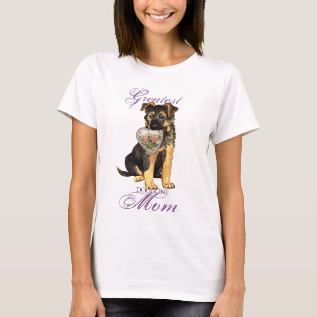 T-shirt Maman de coeur de GSD (Devant)