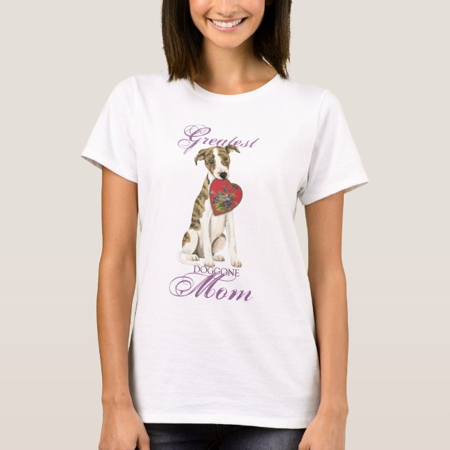 T-shirt Maman de coeur de whippet (Devant)