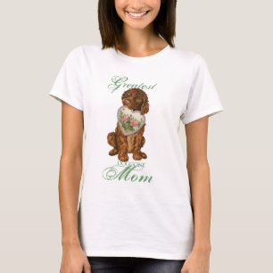 T-shirt Maman de coeur d'épagneul d'eau irlandaise