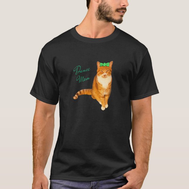 T-shirt Maman de danse Orange Abby Chat (Devant)