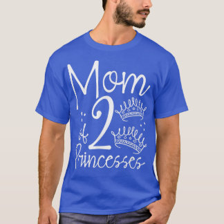 T-shirt Maman De Deux Princesses Famille Amour Twin Mama M