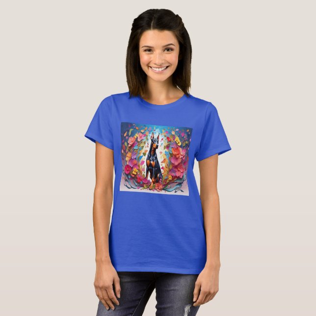 T-shirt Maman de Doberman Pinscher pour toujours (Devant entier)