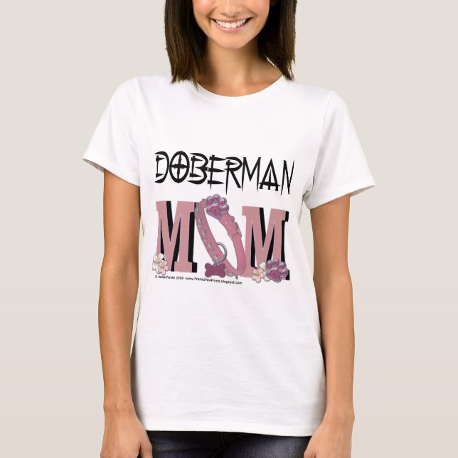 T-shirt MAMAN de dobermann (Devant)