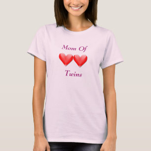 T-shirt Maman de double chemise de coeurs de jumeaux