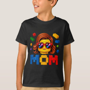 T-shirt Maman de famille maître constructeur briques blocs