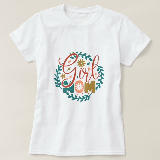 T-shirt Maman de Fille Typographie Rétro (Design devant)