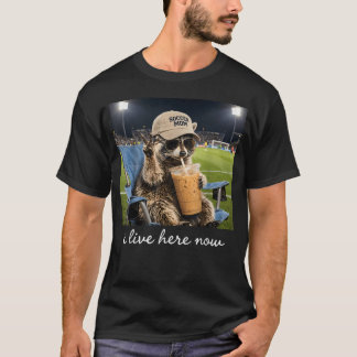 T-shirt Maman de foot drôle de raton laveur Terrain Je vis