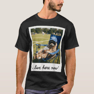 T-shirt Maman de foot drôle Raton laveur J'habite ici main